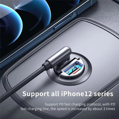 200W Super Fast Mini Car Charger – QC3.0 & PD USB Type-C | Compatible with iPhone, Samsung, Xiaomi & More
