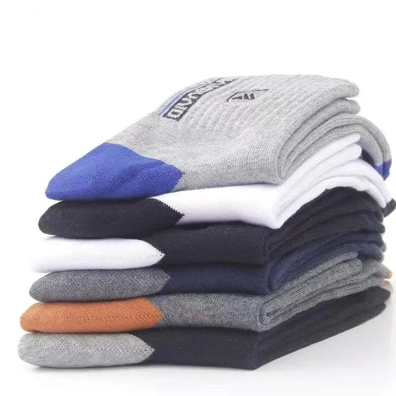 5 Pairs Men's Sports Socks – Sweat Absorbent, Breathable & Comfortable | Spring Summer Casual Athletic Socks