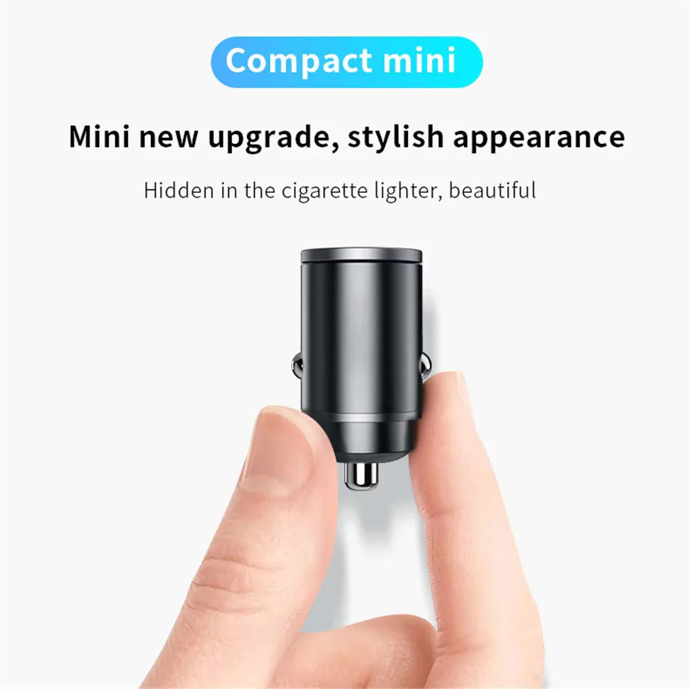 200W Super Fast Mini Car Charger – QC3.0 & PD USB Type-C | Compatible with iPhone, Samsung, Xiaomi & More