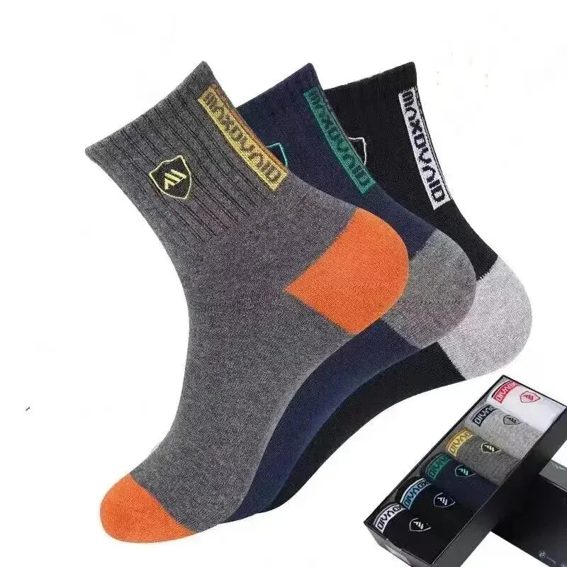 5 Pairs Men's Sports Socks – Sweat Absorbent, Breathable & Comfortable | Spring Summer Casual Athletic Socks